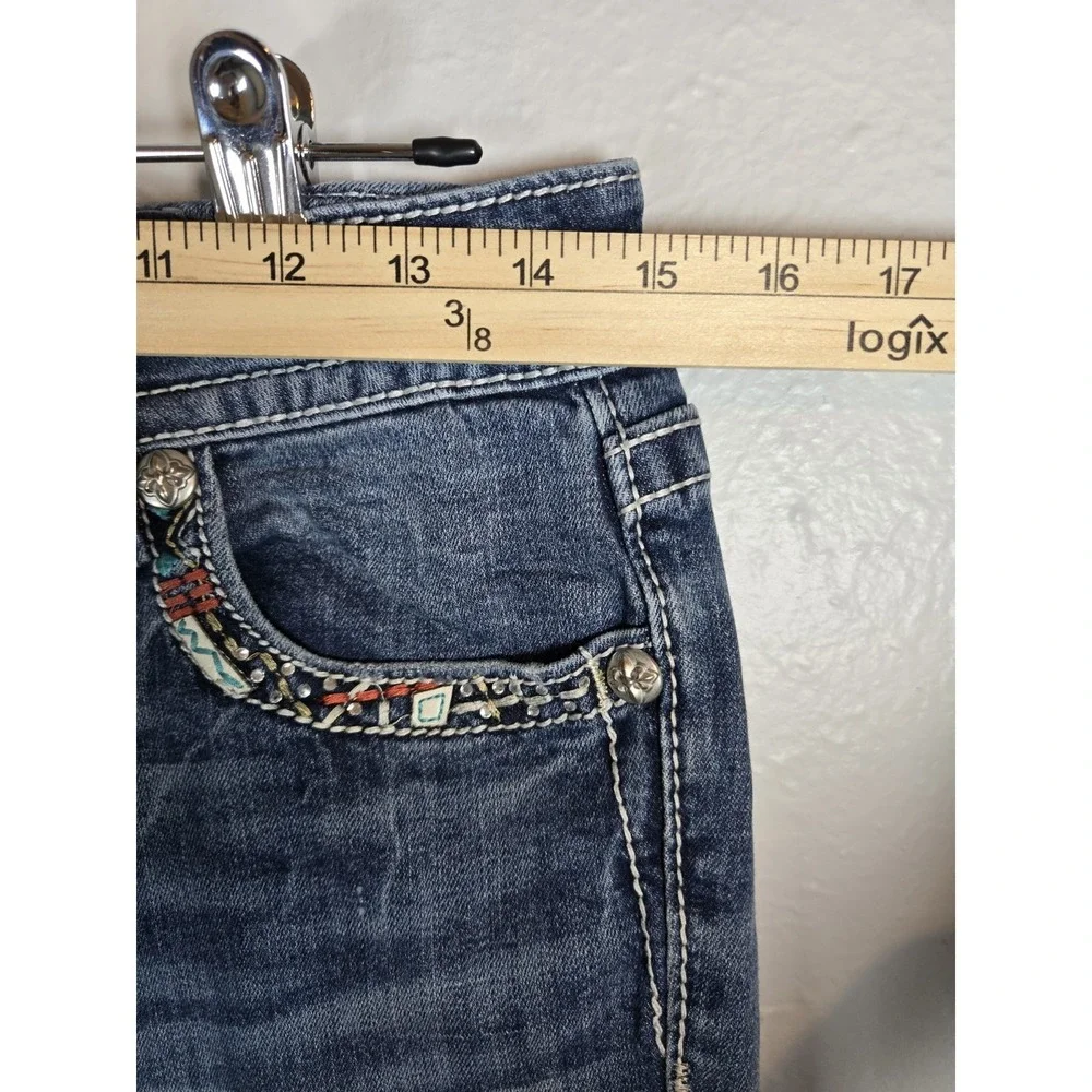 Miss Me Women's Blue Jeans, Size 29 (29x31), Mid-Rise, Skinny Fit, Denim - Picture 7 of 16